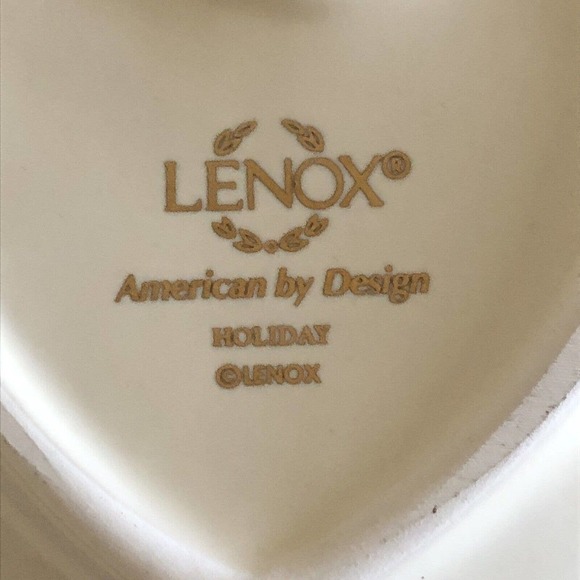 Lenox Sentiment Joy Heart Dish Christmas Holiday Holly - Picture 3 of 7